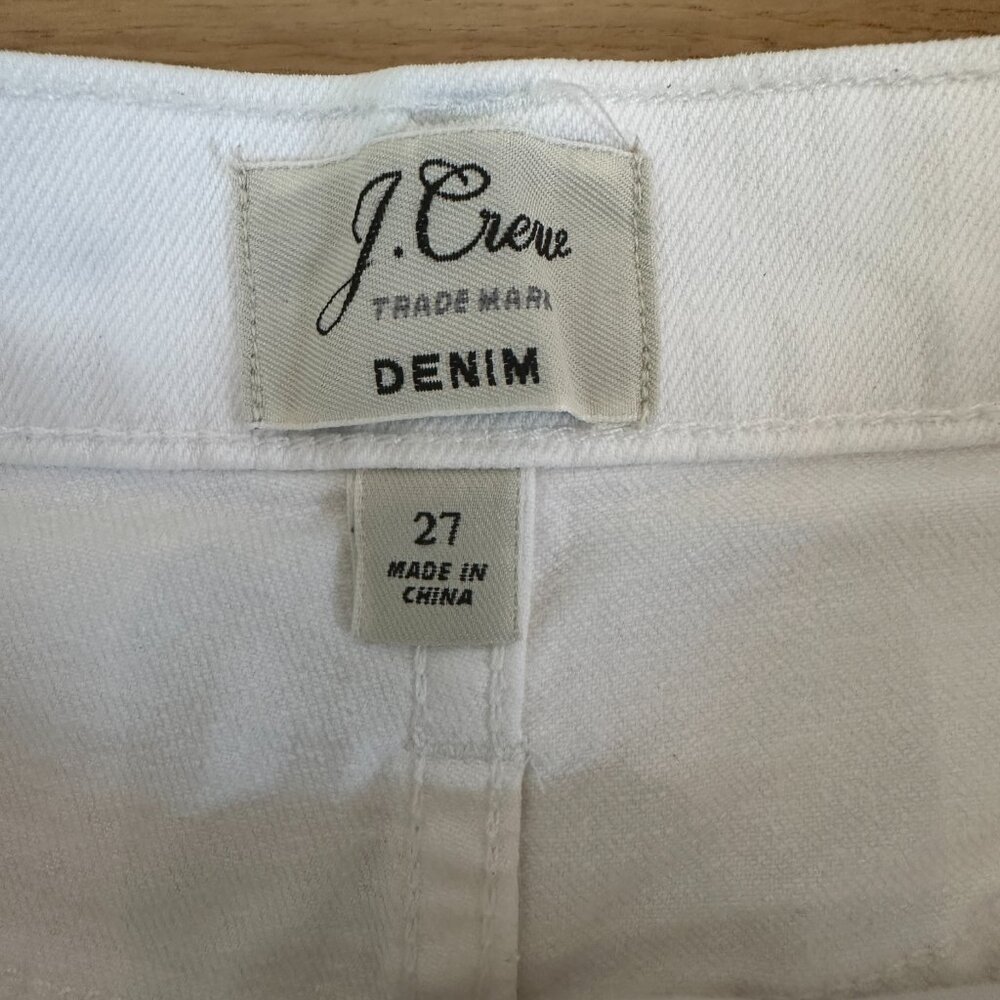 J.Crew High-rise Denim Short in white with button fly - Size 27 - Picture 6 of 7
